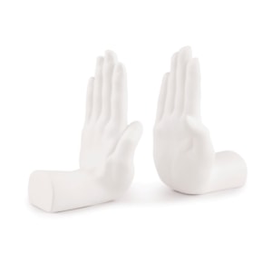 Aparador de Livros em Polirresina 19,5x12x10,5cm Branco