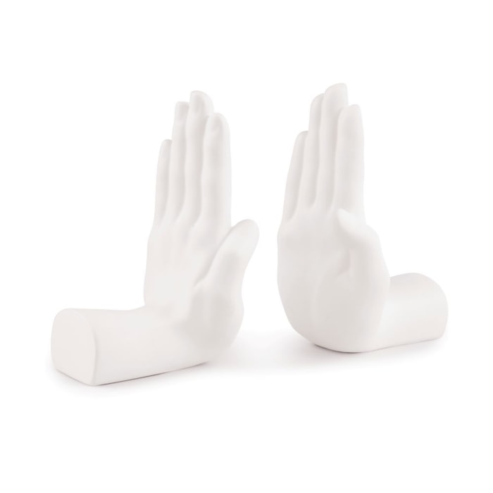 Aparador de Livros em Polirresina 19,5x12x10,5cm Branco - Madel Home