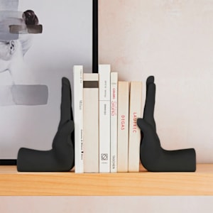 Aparador de Livros em Polirresina 19,5x12x10,5cm Preto