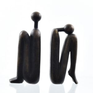 Aparador de Livros Figura em Resina 19x5x23cm Preto