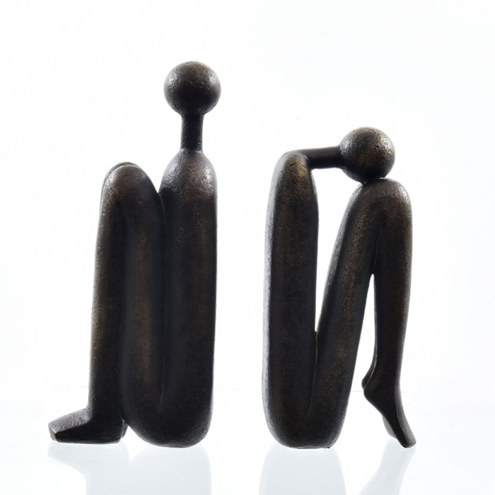 Aparador de Livros Figura em Resina 19x5x23cm Preto - Madel Home