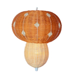 Arandela de Parede Cogumelo Rattan 