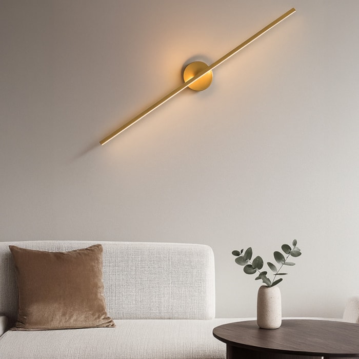 Arandela de Parede Metal Elise Dourado LED - 12W - Madel Home