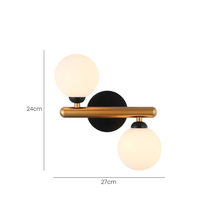 Arandela de Parede Metal Lune Bronze - 25W - Madel Home