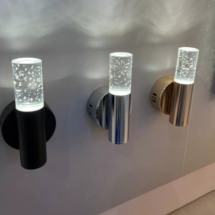 Arandela de Parede Metal Melina Prata LED - 5W - Madel Home