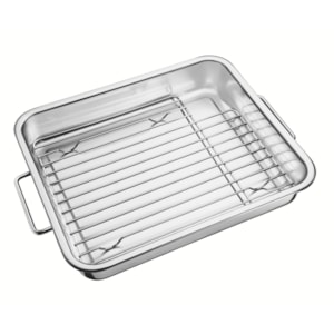 Assadeira Aço Inox com Grelha Service  Tramontina 39cm - 6,4L