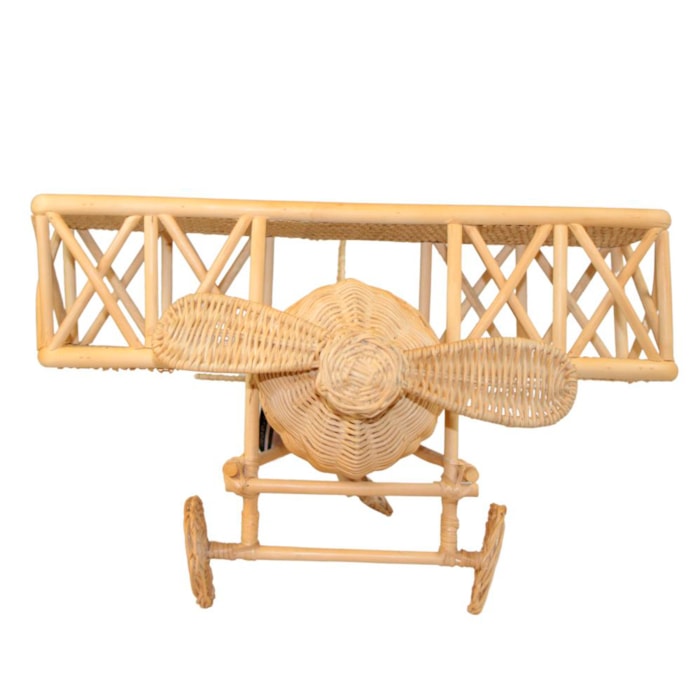 Avião Decorativo de Rattan e Bambu Rattan Natural - 54cm - Madel Home