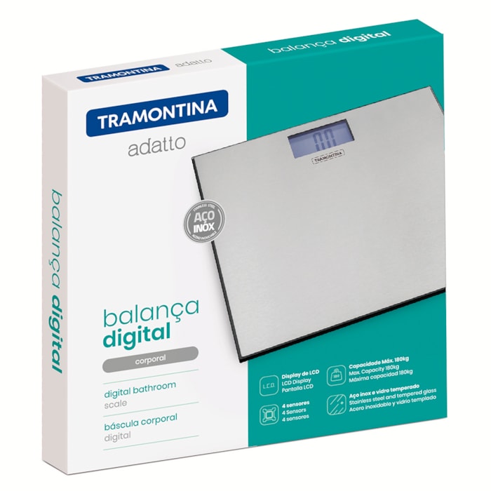 Balança Digital Corporal Adatto Aço Inox Tramontina - Madel Home