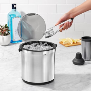 Balde de Gelo com Pinça Steel Inox 3,78L Oxo Prata