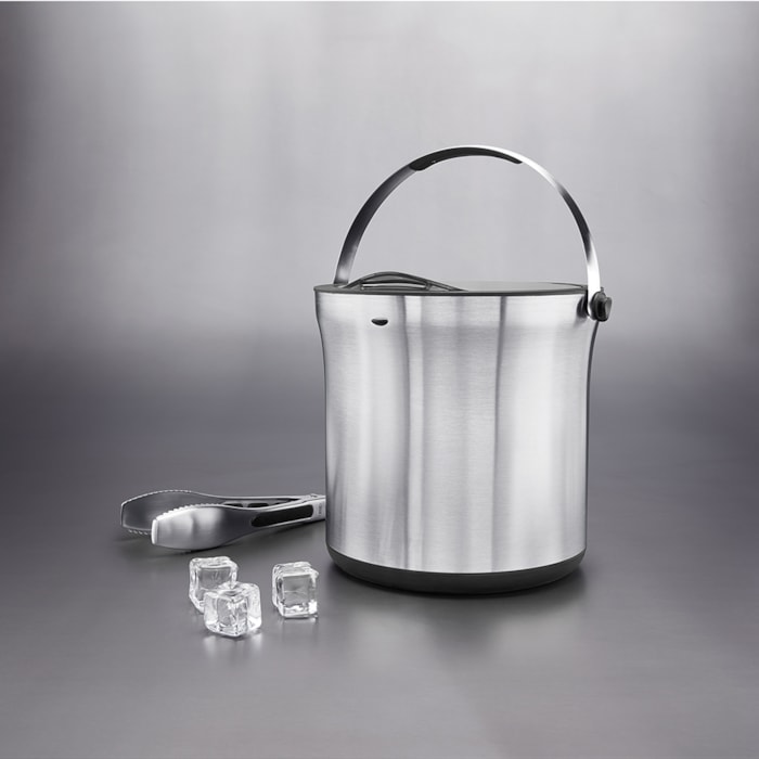 Balde de Gelo com Pinça Steel Inox 3,78L Oxo Prata - Madel Home