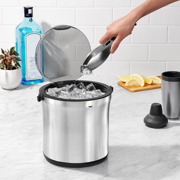 Balde de Gelo com Pinça Steel Inox 3,78L Oxo Prata - Madel Home