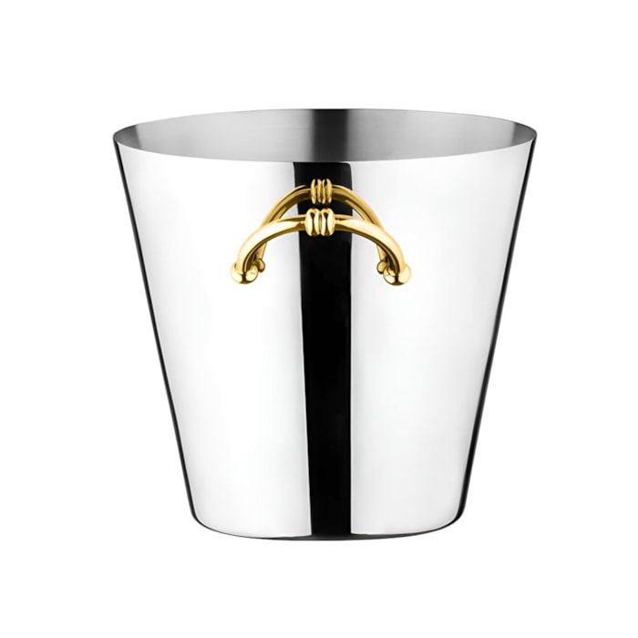 Balde Ferrara para Champanhe Inox com Ouro 24k Riva - Madel Home