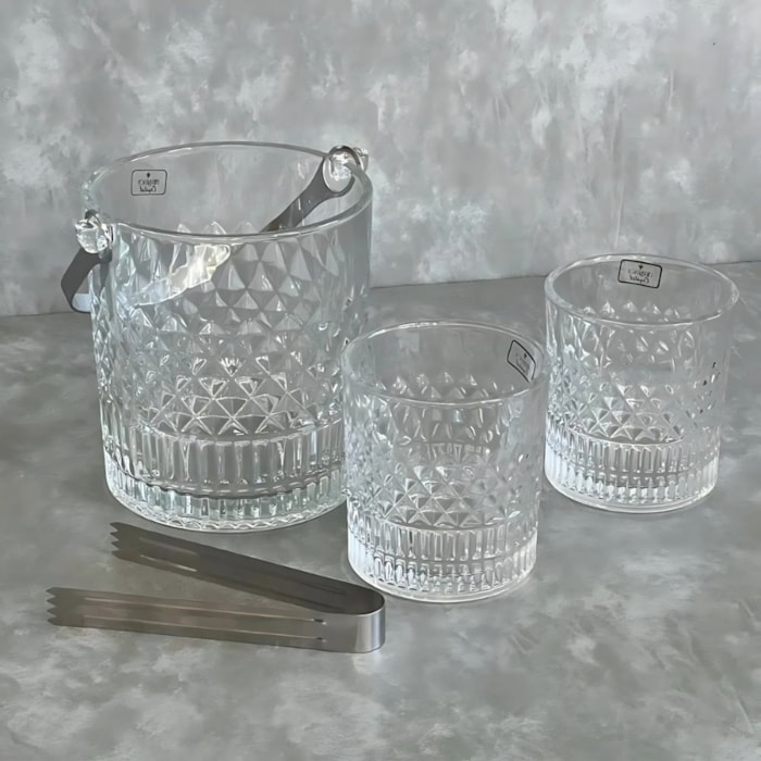 Balde Gelo Esplanada Cristal Ecológico Pinça Alça 1L L'Hermitage - Madel Home