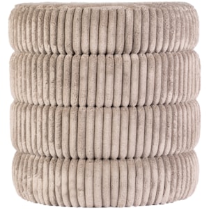 Banco Redondo Estofado em Veludo e MDF Cinza - 43x45cm