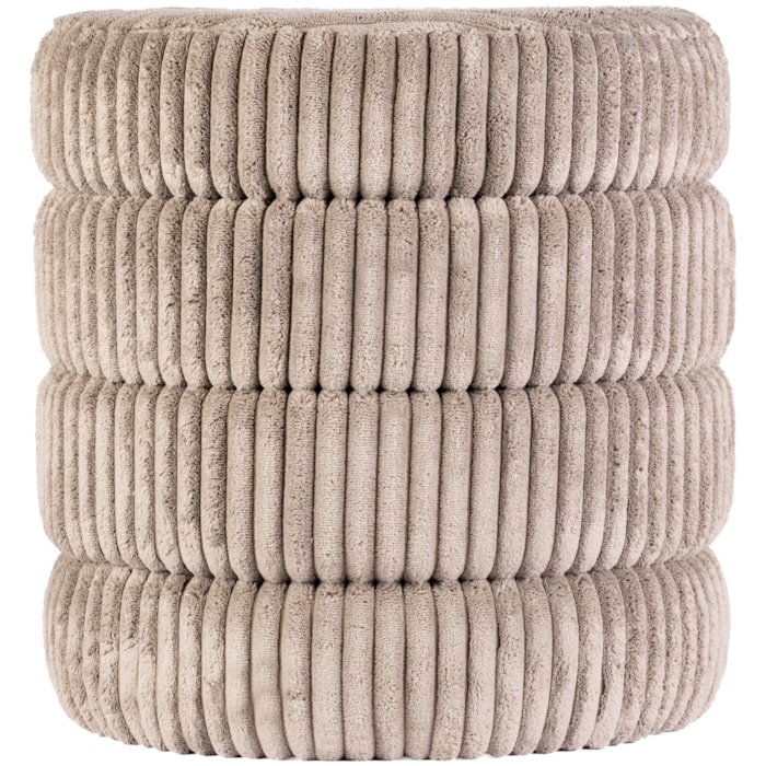Banco Redondo Estofado em Veludo e MDF Cinza - 43x45cm - Madel Home