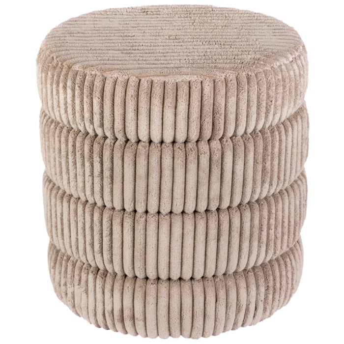 Banco Redondo Estofado em Veludo e MDF Cinza - 43x45cm - Madel Home
