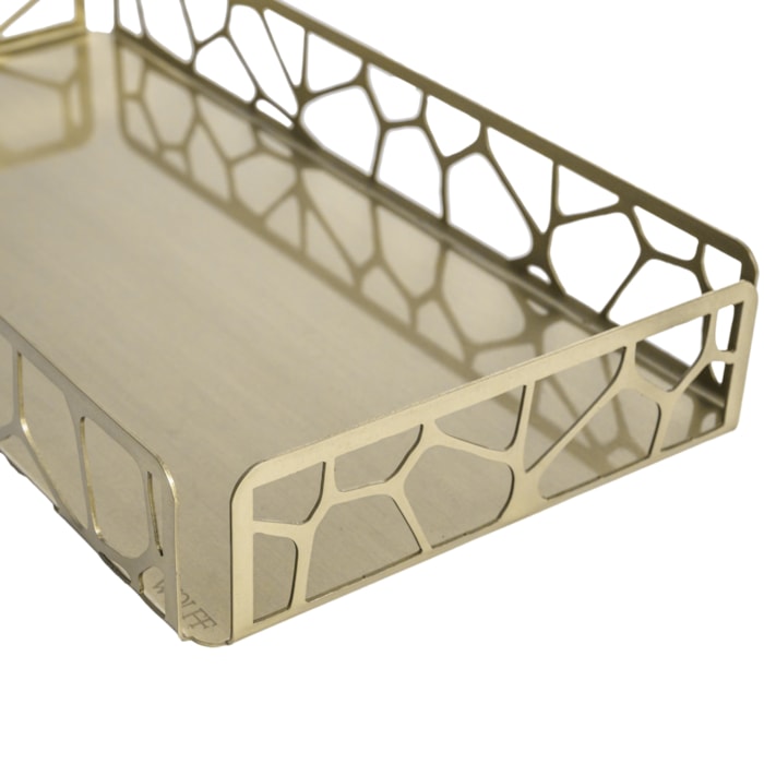 Bandeja de Aço Inox Mahal Champanhe Wolff - 30cm - Madel Home