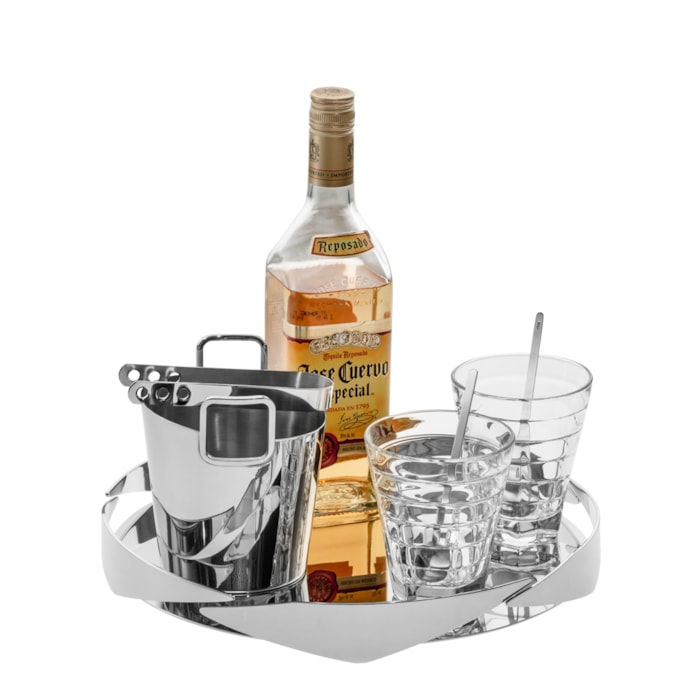 Bandeja de Bar Sava em Inox Riva - Madel Home