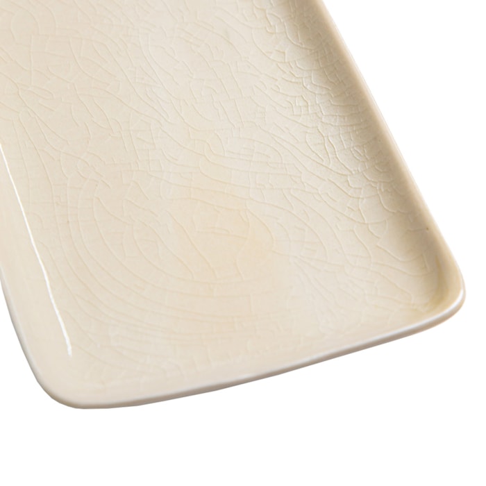 Bandeja de Cerâmica Cerâmica Off White - 25cm - Madel Home