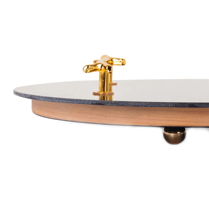 Bandeja de Madeira com Espelho Basic Mirror - 66cm - Madel Home