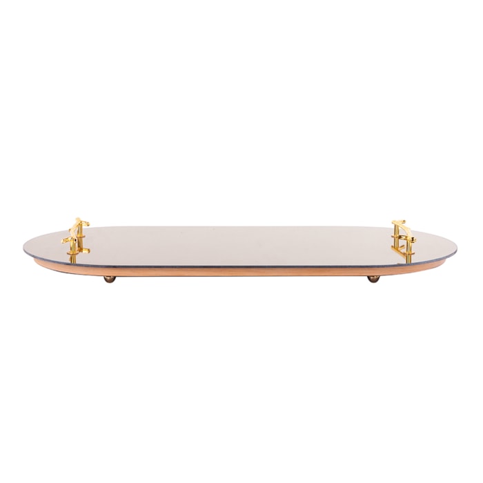 Bandeja de Madeira com Espelho Basic Mirror - 66cm - Madel Home