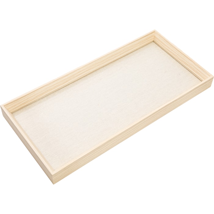 Bandeja de Mdf com Linho Natural - 38cm - Madel Home