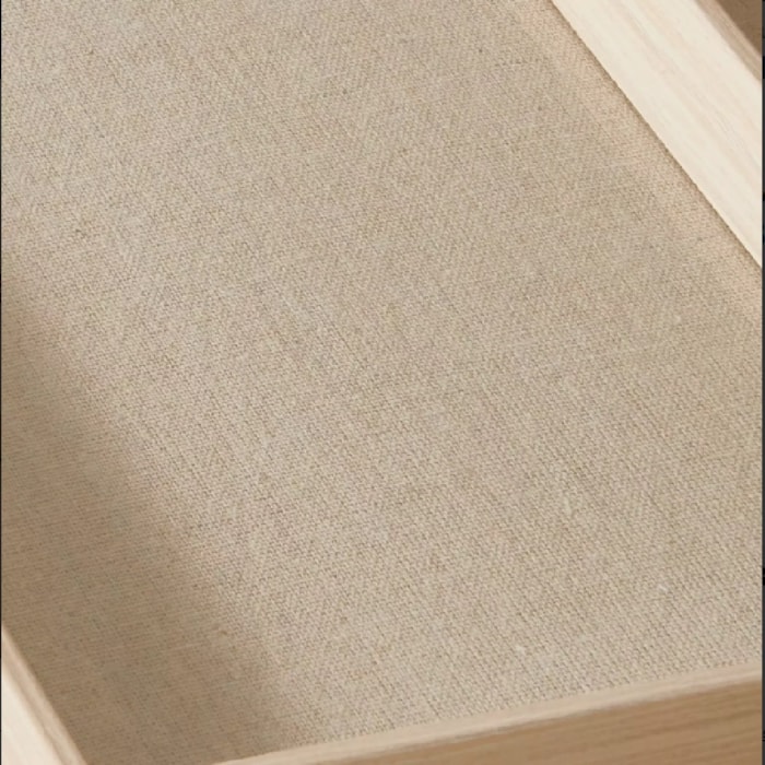Bandeja de Mdf com Linho Natural - 38cm - Madel Home