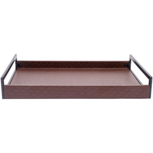 Bandeja de Mdf com Matelassê e Alça de Metal - 46cm
