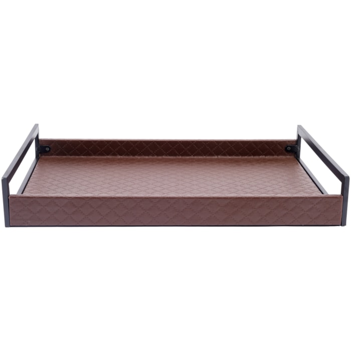 Bandeja de Mdf com Matelassê e Alça de Metal - 46cm - Madel Home