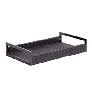 Bandeja de MDF e Alça Metal Preto - 22cm