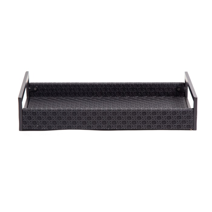 Bandeja de MDF e Alça Metal Preto - 22cm - Madel Home