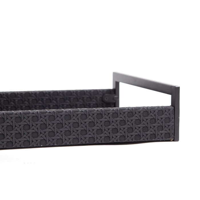 Bandeja de MDF e Alça Metal Preto - 22cm - Madel Home