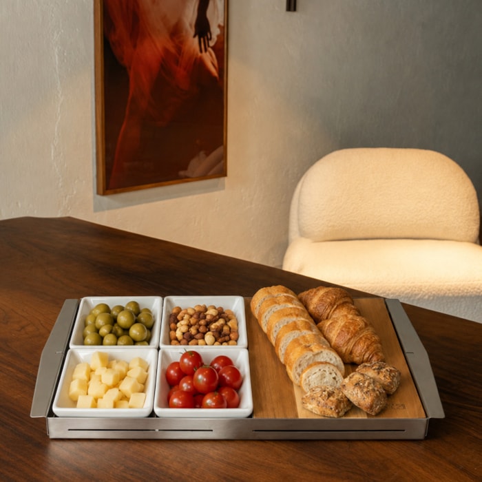 Bandeja de Pão Pequeno Inox St. James - 45cm - Madel Home