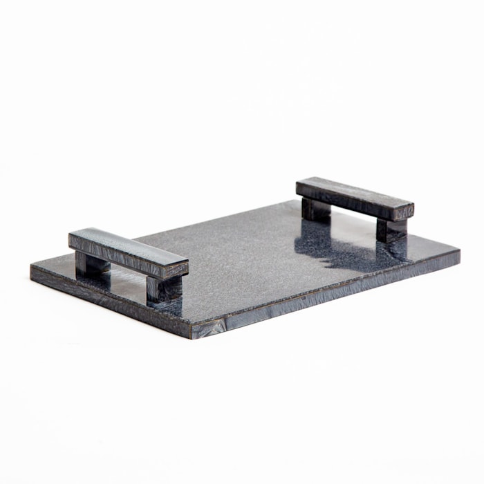Bandeja de Resina com Alças Preto - 44cm - Madel Home