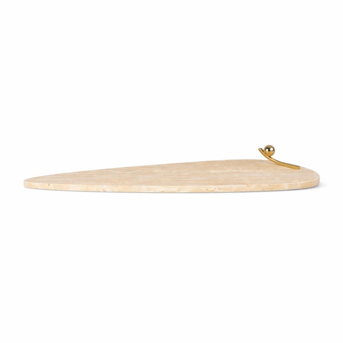 Bandeja Decorativa Triangular em Mármore Travertino - 44cm - Madel Home