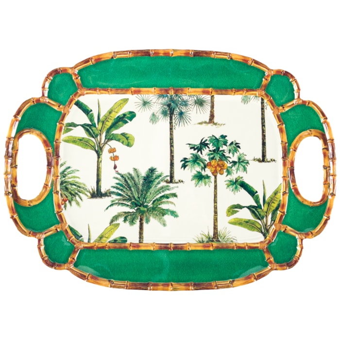 Bandeja em Melamina com Bordas em Bambu - Madel Home