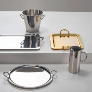 Bandeja Ferrara Retangular Grande Inox Riva