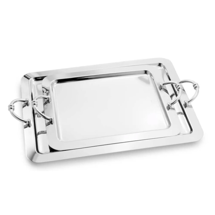 Bandeja Ferrara Retangular Grande Inox Riva - Madel Home