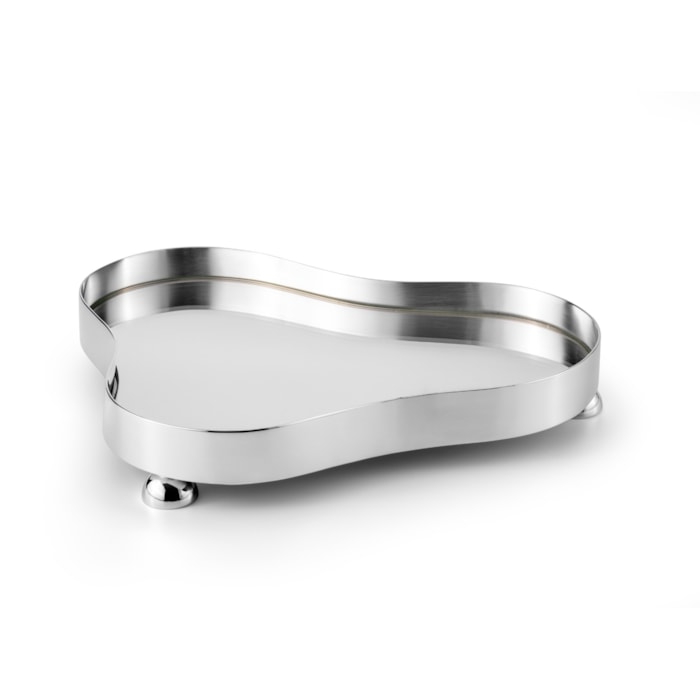 Bandeja Mini Botanique em Latão Banhado Prata Espelhado St James - 26cm - Madel Home
