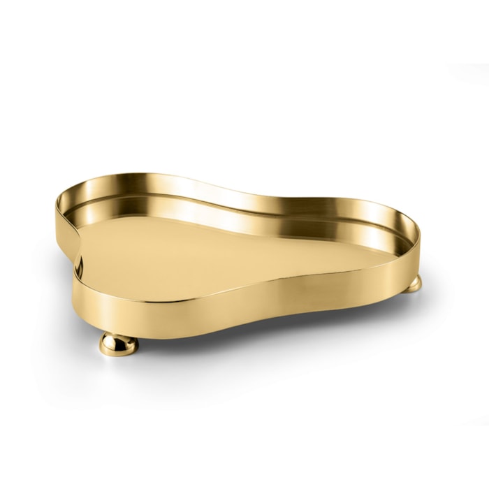 Bandeja Mini Botanique Ouro 24K Espelhada St. James - 26cm - Madel Home