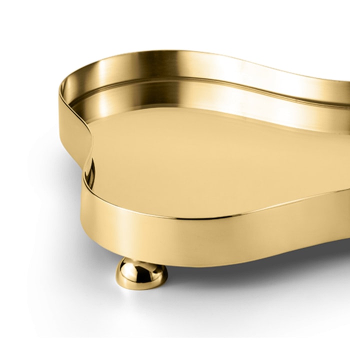 Bandeja Mini Botanique Ouro 24K Espelhada St. James - 26cm - Madel Home
