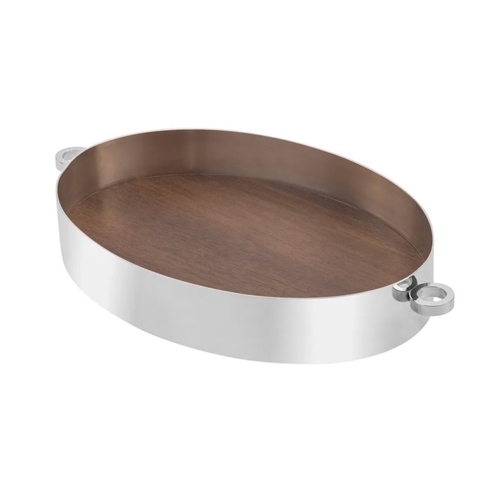 Bandeja Oval Dots Inox Grande St. James - 50cm - Madel Home