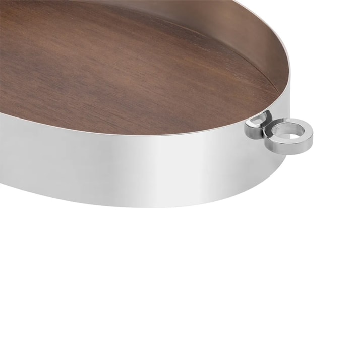 Bandeja Oval Dots Inox Grande St. James - 50cm - Madel Home