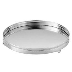 Bandeja Redonda Pérola com Fundo Espelhado ST James - 26cm