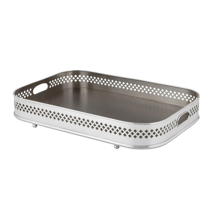 Bandeja Retangular Oblonga Madeleine Classique Prata St. James - 60cm - Madel Home