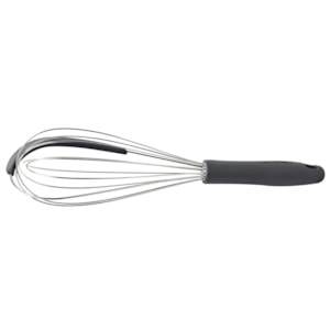 Batedor Manual Fouet em Inox com Cabo Silicone Cinza Moldê Tramontina - 30cm
