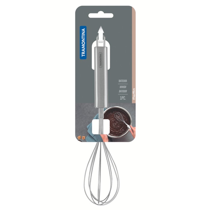 Batedor Manual Fouet em Inox Marffim Prata Tramontina - 30cm - Madel Home