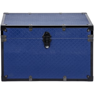 Baú Organizador Retangular em Matelassê e MDF Azul - 32x51cm