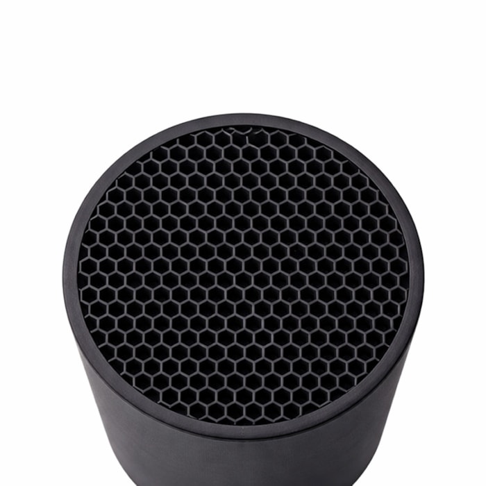 Bloco de Facas em Plástico Preto Kenya 22cm - Madel Home