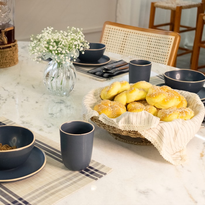 Boleira em Fibras Naturais Bege - 33cm - Madel Home